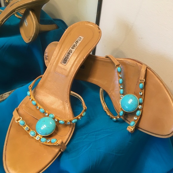 CHARLES DAVID Dress stiletto Strappy heels slip on - Picture 11 of 13